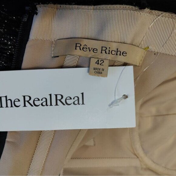 Revolve Reve Riche Maxi Dress Gown Black Strapless Sheer Corset Kamila - Picture 16 of 16